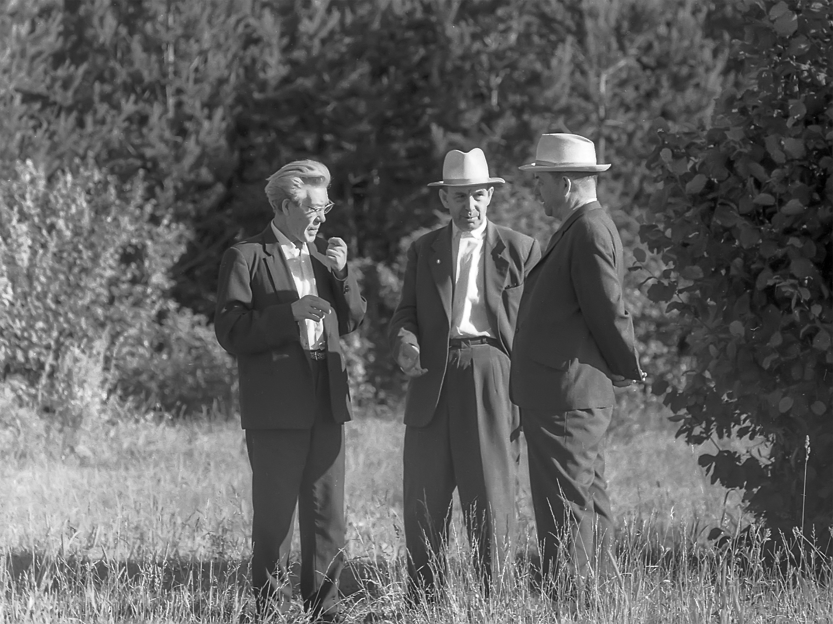  Хасан Туфан, Сайфи Кудаш и Гумер Баширов на прогулке в лесу